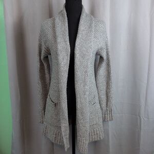 Abercrombie & Fitch Shawl Collar Long Cardigan Chunky Knit Gray Sweater XS